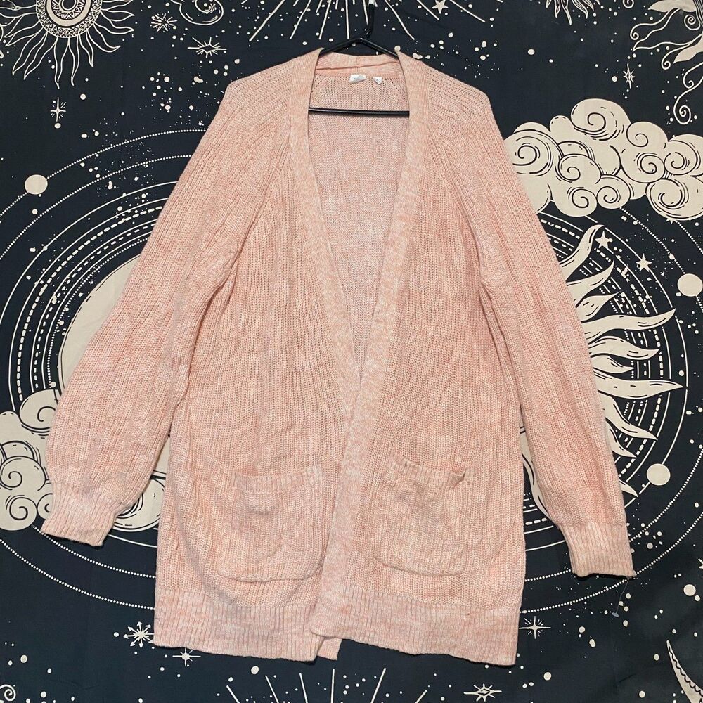 Gap Cardigan Sweater Women's XL Pink Cotton Knit Holiday Preppy Academia Grandma